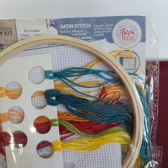 Art Skills Crafter's Closet "Farm Fresh" Rustic Farm Style Embroidery Kit NWT - Picture 9 of 16